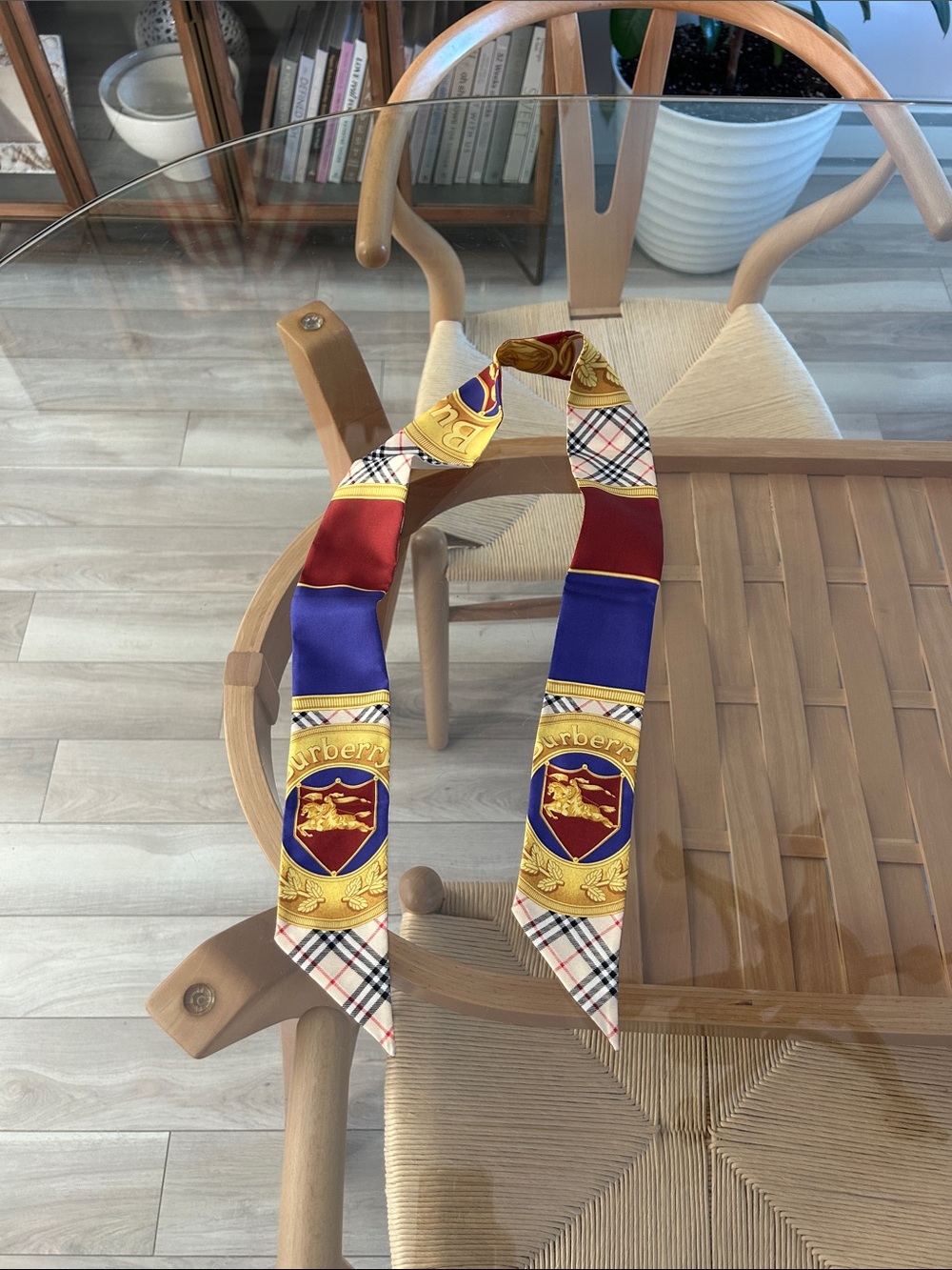 Authentic Burberry Multicolor 100% Silk Scarf